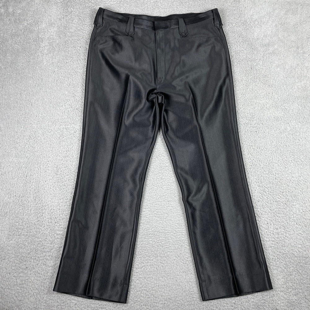 VTG Pagano West Western Suit Mens Black Textured 2PC Blazer 42R Trousers 34 - Picture 3 of 16